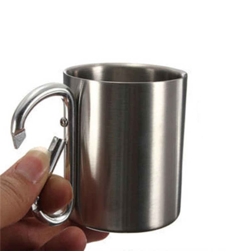 Stainless Steel Camp Mug with Carabiner