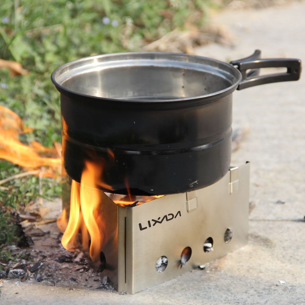 Lixada Outdoor Stove Compact Lightweight Backpacking Wood Stove Portable Outdoor Cooking Picnic Stainless Steel Camping Stove - Image 2