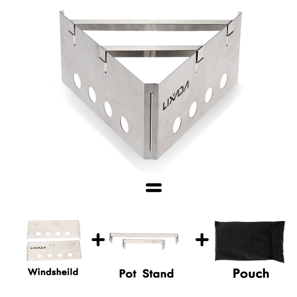Lixada Outdoor Stove Compact Lightweight Backpacking Wood Stove Portable Outdoor Cooking Picnic Stainless Steel Camping Stove - Image 5