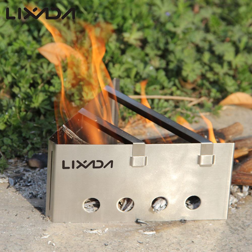Lixada Outdoor Stove Compact Lightweight Backpacking Wood Stove Portable Outdoor Cooking Picnic Stainless Steel Camping Stove